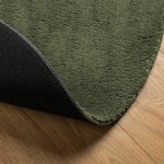 vidaXL Covor HUARTE, fir scurt, moale și lavabil, verde pădure Ø 200cm