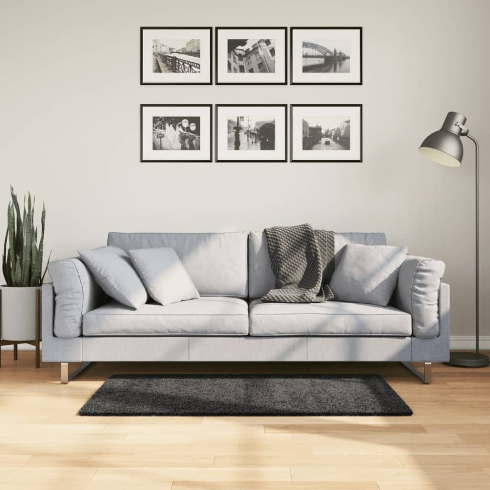 vidaXL Covor pufos "PAMPLONA" cu fire înalte antracit modern 60x110 cm