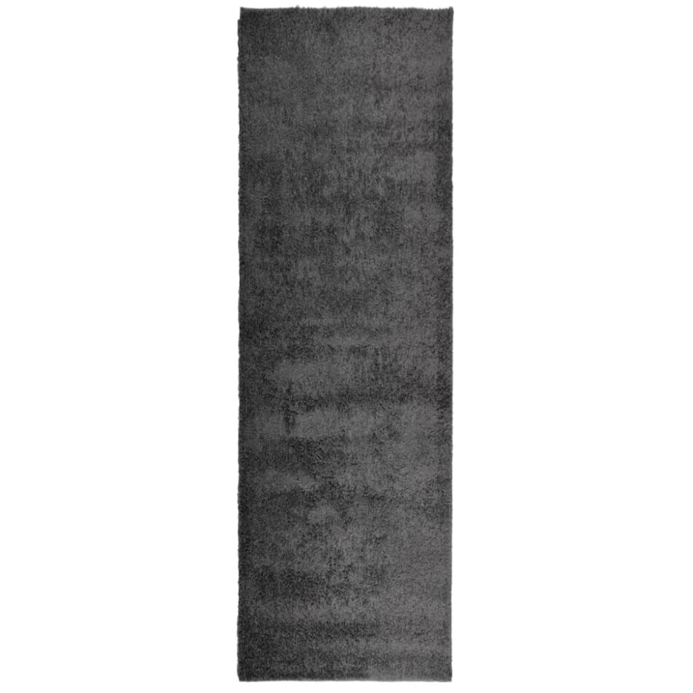 vidaXL Covor pufos "PAMPLONA" cu fire înalte antracit modern 80x250 cm