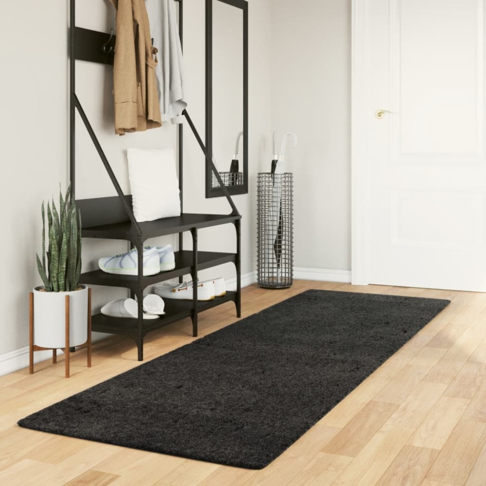 vidaXL Covor pufos "PAMPLONA" cu fire înalte antracit modern 80x250 cm