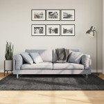 vidaXL Covor pufos "PAMPLONA" fire înalte antracit modern 140x200 cm vidaXL Covor pufos "PAMPLONA" fire înalte antracit modern 140x200 cm
