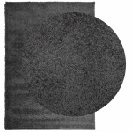 vidaXL Covor pufos "PAMPLONA" fire înalte antracit modern 140x200 cm vidaXL Covor pufos "PAMPLONA" fire înalte antracit modern 140x200 cm