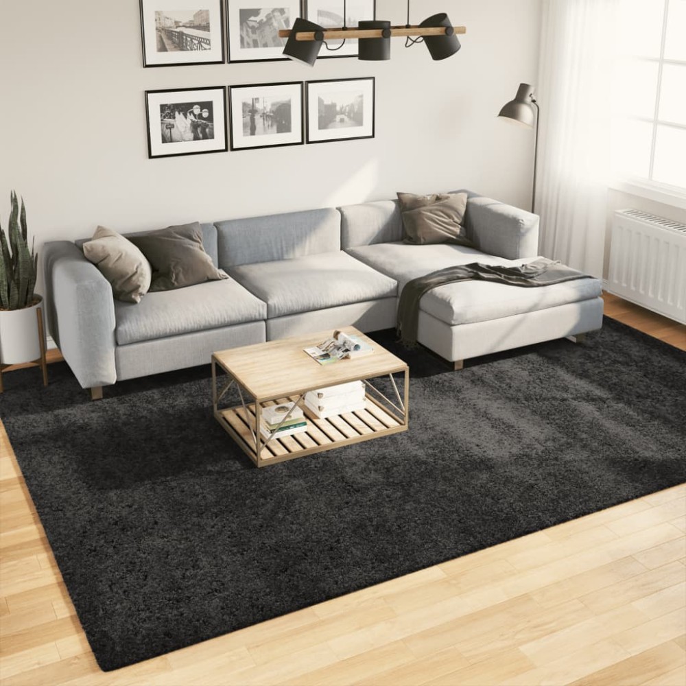 vidaXL Covor pufos "PAMPLONA" fire înalte antracit modern 240x340 cm