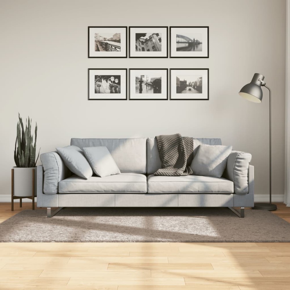 vidaXL Covor pufos "PAMPLONA" cu fire înalte, bej modern, 100x200 cm