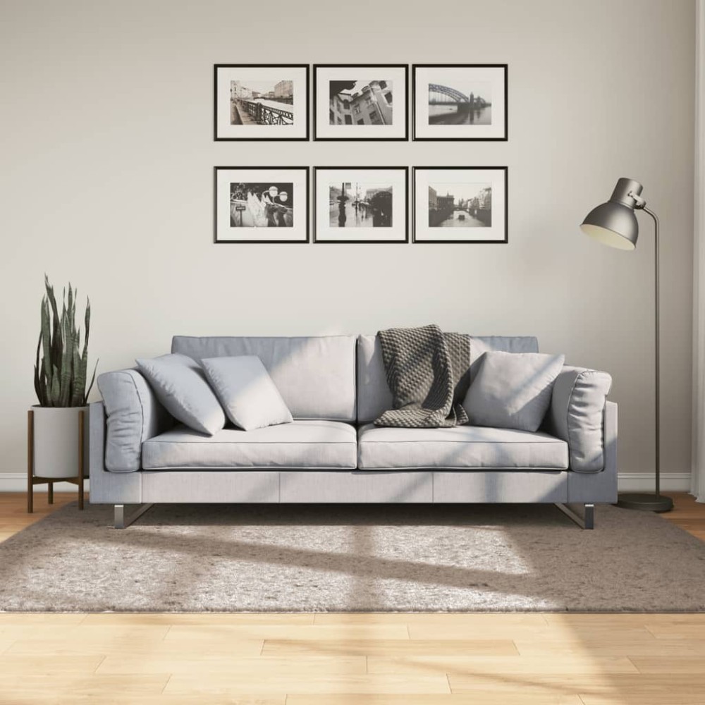vidaXL Covor pufos "PAMPLONA" cu fire înalte, bej modern, 140x200 cm