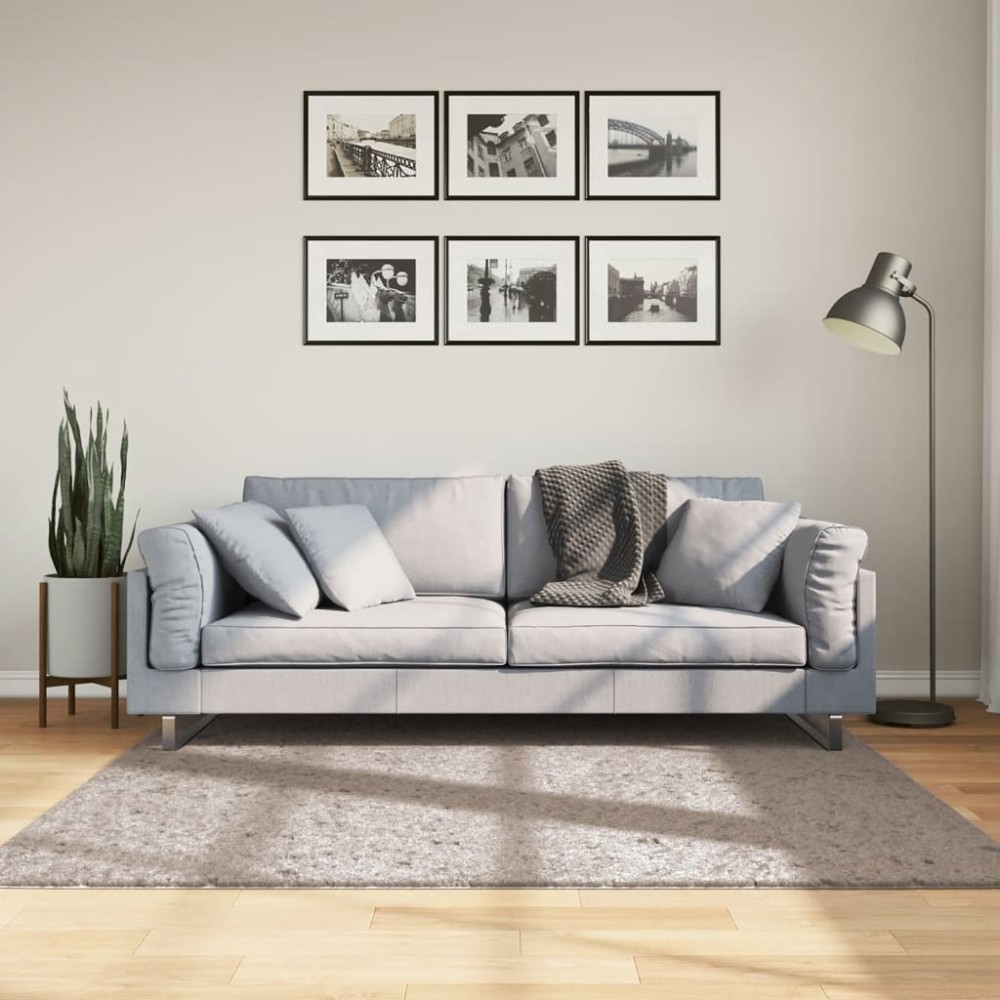 vidaXL Covor pufos "PAMPLONA" cu fire înalte, bej modern, 160x160 cm