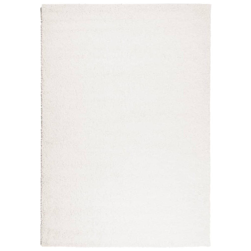 vidaXL Covor pufos "PAMPLONA" cu fire înalte, crem modern, 140x200 cm