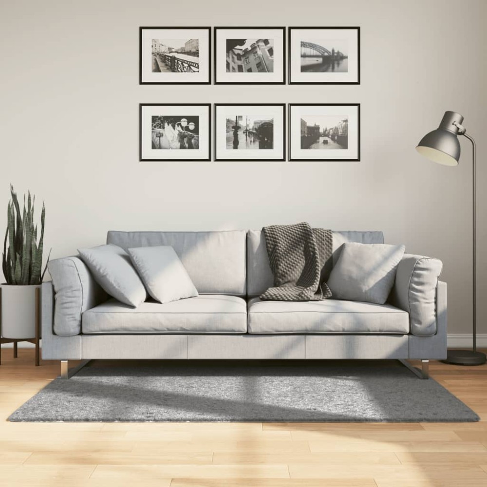 vidaXL Covor pufos "PAMPLONA" cu fire înalte, gri modern, 80x150 cm