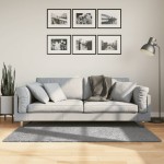 vidaXL Covor pufos "PAMPLONA" cu fire înalte, gri modern, 80x150 cm