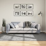 vidaXL Covor pufos "PAMPLONA" cu fire înalte, gri modern, 160x230 cm