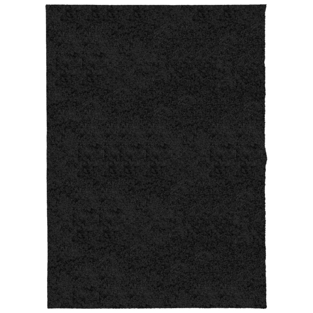 vidaXL Covor pufos "PAMPLONA" cu fire înalte, negru modern, 140x200 cm