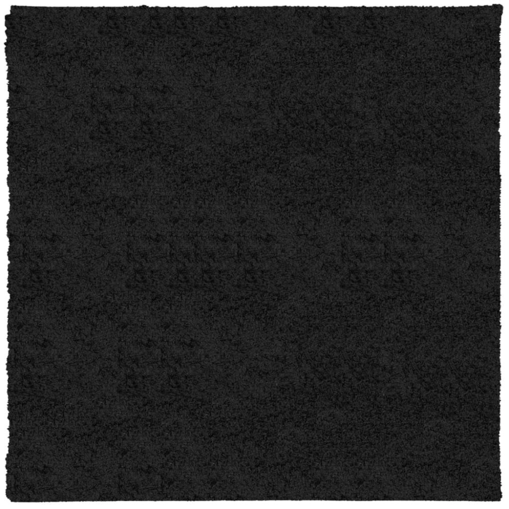 vidaXL Covor pufos "PAMPLONA" cu fire înalte, negru modern, 160x160 cm