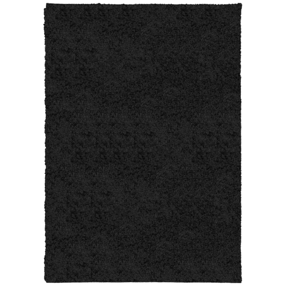 vidaXL Covor pufos "PAMPLONA" cu fire înalte, negru modern, 160x230 cm