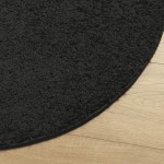 vidaXL Covor pufos "PAMPLONA" cu fire înalte, negru modern, Ø 280 cm