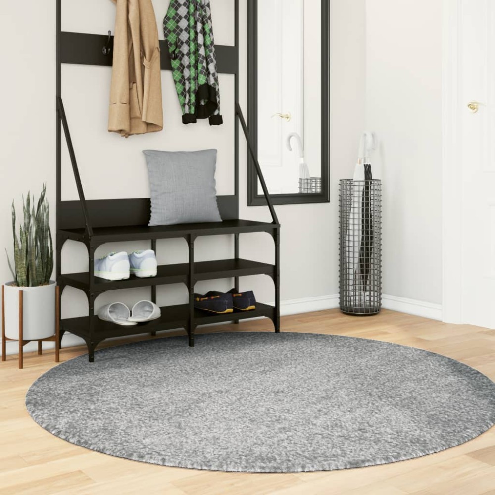 vidaXL Covor pufos "PAMPLONA" cu fire înalte, verde modern, Ø 160 cm