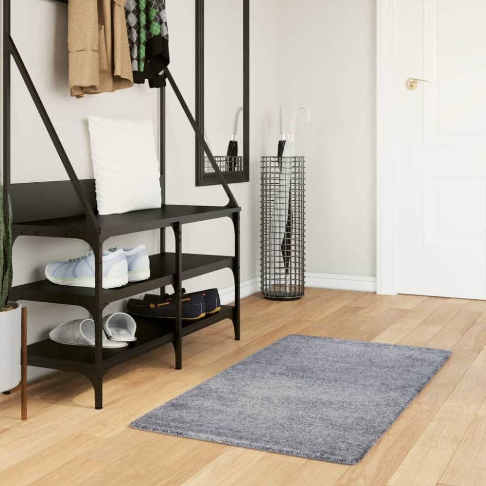 vidaXL Covor pufos "PAMPLONA" cu fire înalte albastru modern 60x110 cm