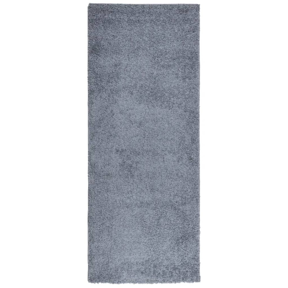 vidaXL Covor pufos "PAMPLONA" cu fire înalte albastru modern 80x200 cm