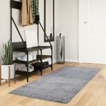 vidaXL Covor pufos "PAMPLONA" cu fire înalte albastru modern 80x200 cm