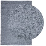 vidaXL Covor pufos "PAMPLONA" fire înalte, albastru modern 140x200 cm