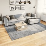 vidaXL Covor pufos "PAMPLONA" fire înalte, albastru modern 200x280 cm