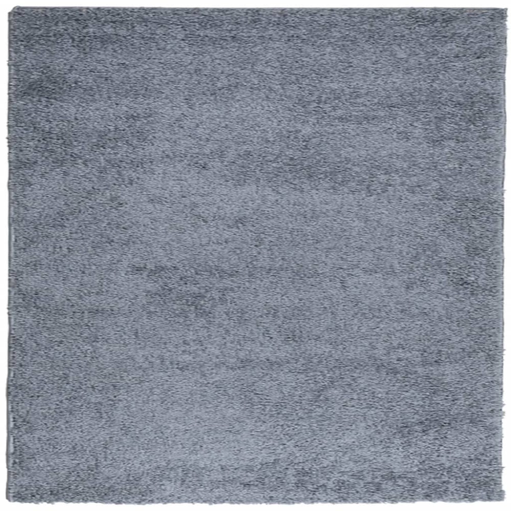 vidaXL Covor pufos "PAMPLONA" fire înalte, albastru modern 240x240 cm