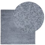 vidaXL Covor pufos "PAMPLONA" fire înalte, albastru modern 240x240 cm