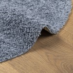 vidaXL Covor pufos "PAMPLONA" cu fire înalte, albastru modern Ø 80 cm