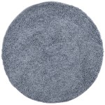 vidaXL Covor pufos "PAMPLONA" cu fire înalte, albastru modern Ø 200 cm