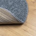 vidaXL Covor pufos "PAMPLONA" cu fire înalte, albastru modern Ø 200 cm