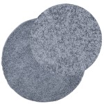 vidaXL Covor pufos "PAMPLONA" cu fire înalte, albastru modern Ø 240 cm