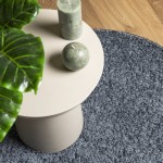 vidaXL Covor pufos "PAMPLONA" cu fire înalte, albastru modern Ø 240 cm