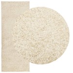 vidaXL Covor pufos "PAMPLONA" cu fire înalte, auriu modern, 80x200 cm
