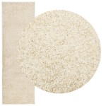 vidaXL Covor pufos "PAMPLONA" cu fire înalte, auriu modern, 80x250 cm
