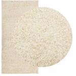vidaXL Covor pufos "PAMPLONA" cu fire înalte, auriu modern, 100x200 cm