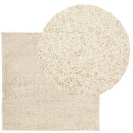 vidaXL Covor pufos "PAMPLONA" cu fire înalte, auriu modern, 160x160 cm