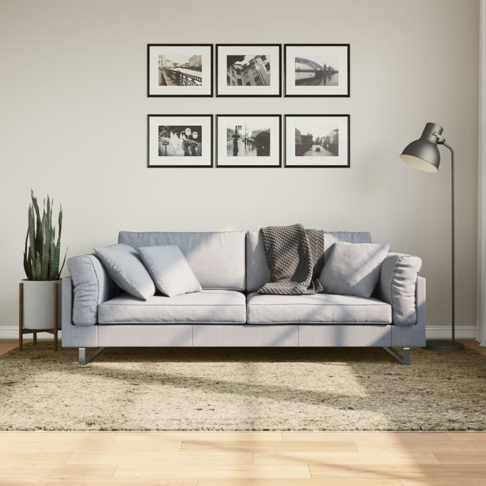 vidaXL Covor pufos "PAMPLONA" cu fire înalte, auriu modern, 160x230 cm