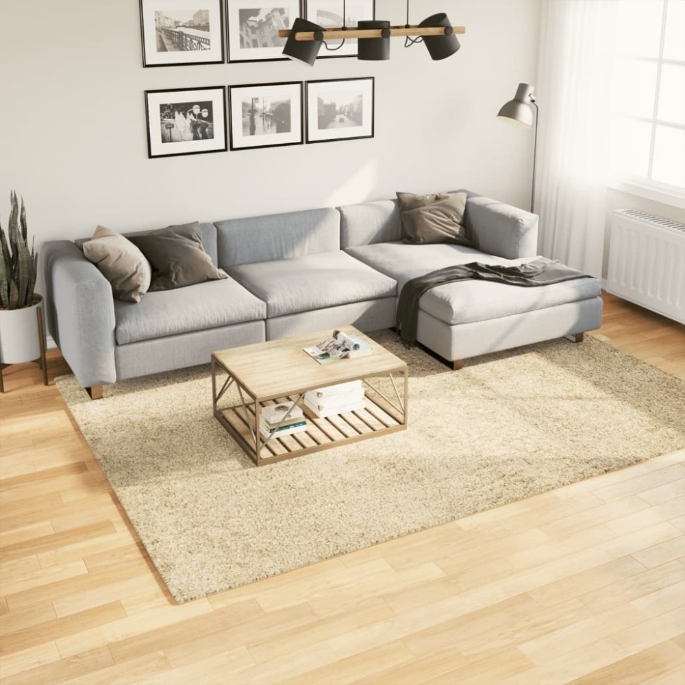 vidaXL Covor pufos "PAMPLONA" cu fire înalte, auriu modern, 200x280 cm