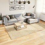 vidaXL Covor pufos "PAMPLONA" cu fire înalte, auriu modern, 200x280 cm