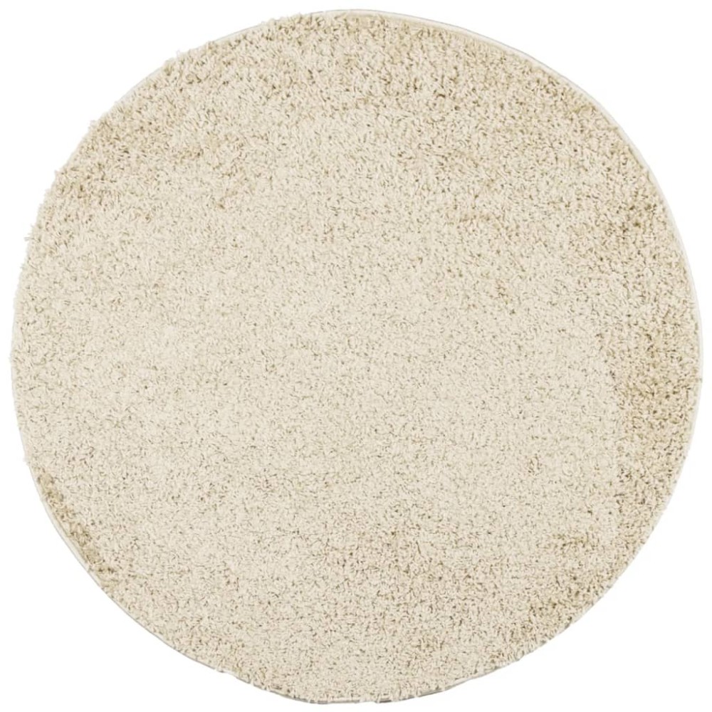 vidaXL Covor pufos "PAMPLONA" cu fire înalte, auriu modern, Ø 100 cm