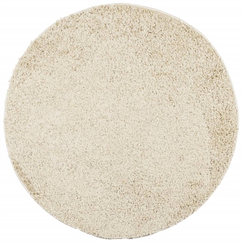 vidaXL Covor pufos "PAMPLONA" cu fire înalte, auriu modern, Ø 120 cm