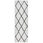vidaXL Covor pufos "PAMPLONA" fire înalte negru/crem modern 80x250 cm vidaXL Covor pufos "PAMPLONA" fire înalte negru/crem modern 80x250 cm