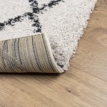 vidaXL Covor pufos "PAMPLONA" fire înalte negru/crem modern 80x250 cm vidaXL Covor pufos "PAMPLONA" fire înalte negru/crem modern 80x250 cm