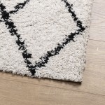 vidaXL Covor pufos "PAMPLONA" fire înalte negru/crem modern 120x120 cm vidaXL Covor pufos "PAMPLONA" fire înalte negru/crem modern 120x120 cm