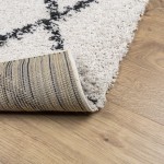 vidaXL Covor pufos "PAMPLONA" fire înalte negru/crem modern 120x120 cm vidaXL Covor pufos "PAMPLONA" fire înalte negru/crem modern 120x120 cm