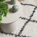 vidaXL Covor pufos "PAMPLONA" fire înalte negru/crem modern 120x120 cm vidaXL Covor pufos "PAMPLONA" fire înalte negru/crem modern 120x120 cm