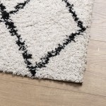 vidaXL Covor pufos "PAMPLONA" fire înalte negru/crem modern 160x160 cm vidaXL Covor pufos "PAMPLONA" fire înalte negru/crem modern 160x160 cm