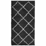 vidaXL Covor pufos "PAMPLONA" fire înalte negru/crem modern 80x150 cm vidaXL Covor pufos "PAMPLONA" fire înalte negru/crem modern 80x150 cm