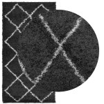 vidaXL Covor pufos "PAMPLONA" fire înalte negru/crem modern 80x150 cm vidaXL Covor pufos "PAMPLONA" fire înalte negru/crem modern 80x150 cm