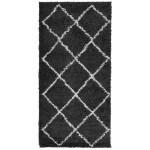 vidaXL Covor pufos "PAMPLONA" fire înalte negru/crem modern 100x200 cm vidaXL Covor pufos "PAMPLONA" fire înalte negru/crem modern 100x200 cm