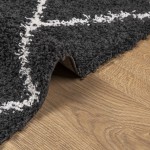 vidaXL Covor pufos "PAMPLONA" fire înalte negru/crem modern 100x200 cm vidaXL Covor pufos "PAMPLONA" fire înalte negru/crem modern 100x200 cm